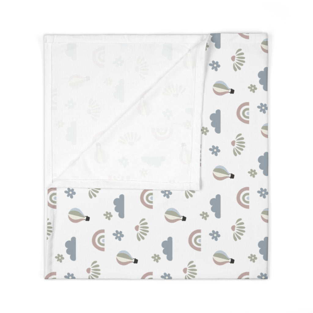 Baby Swaddle Blanket | Rainbow & Hot Air Balloon