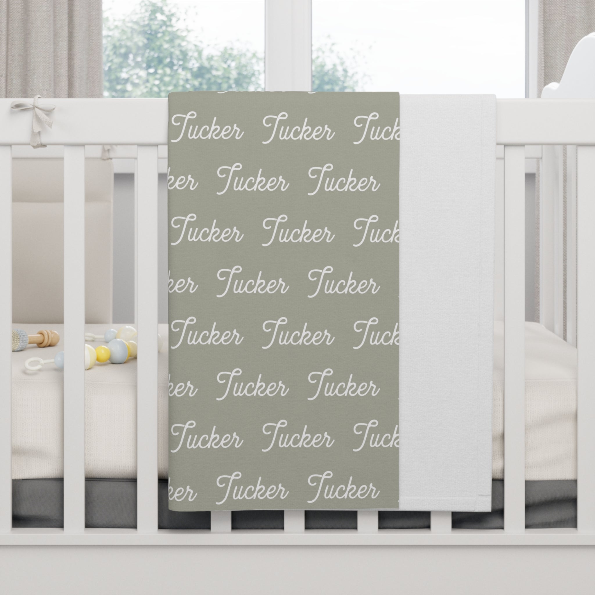 Personalized Fleece Baby Blanket | Green