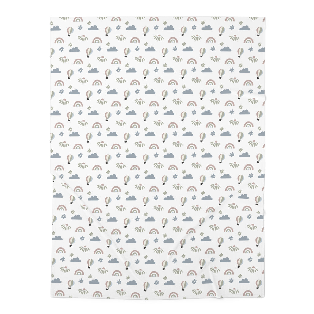 Baby Swaddle Blanket | Rainbow & Hot Air Balloon