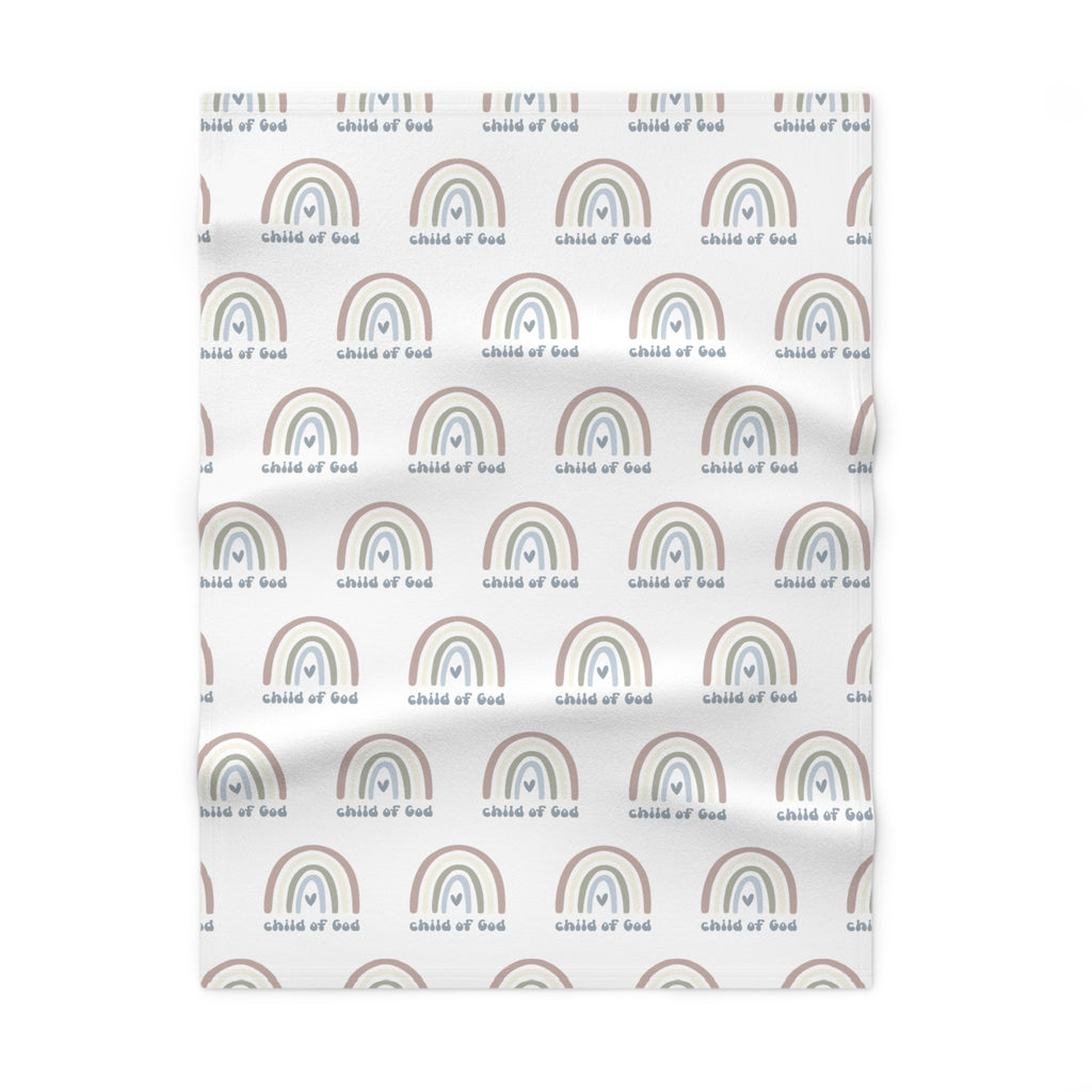 Fleece Baby Blanket | "Child of God" Pastel Rainbow