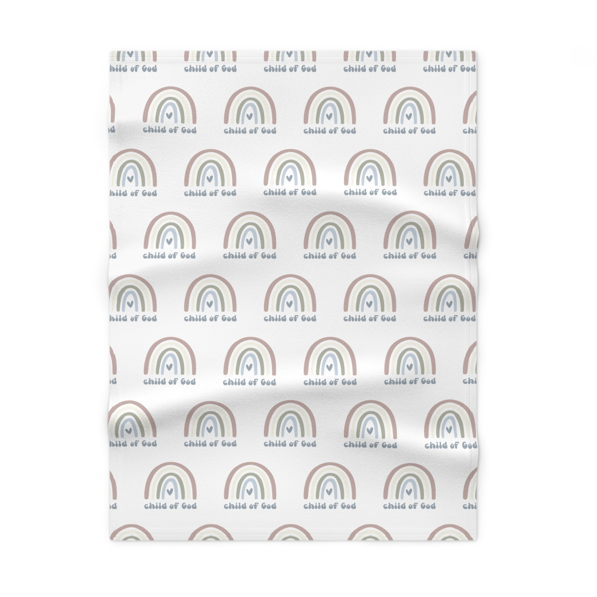 Fleece Baby Blanket | "Child of God" Pastel Rainbow