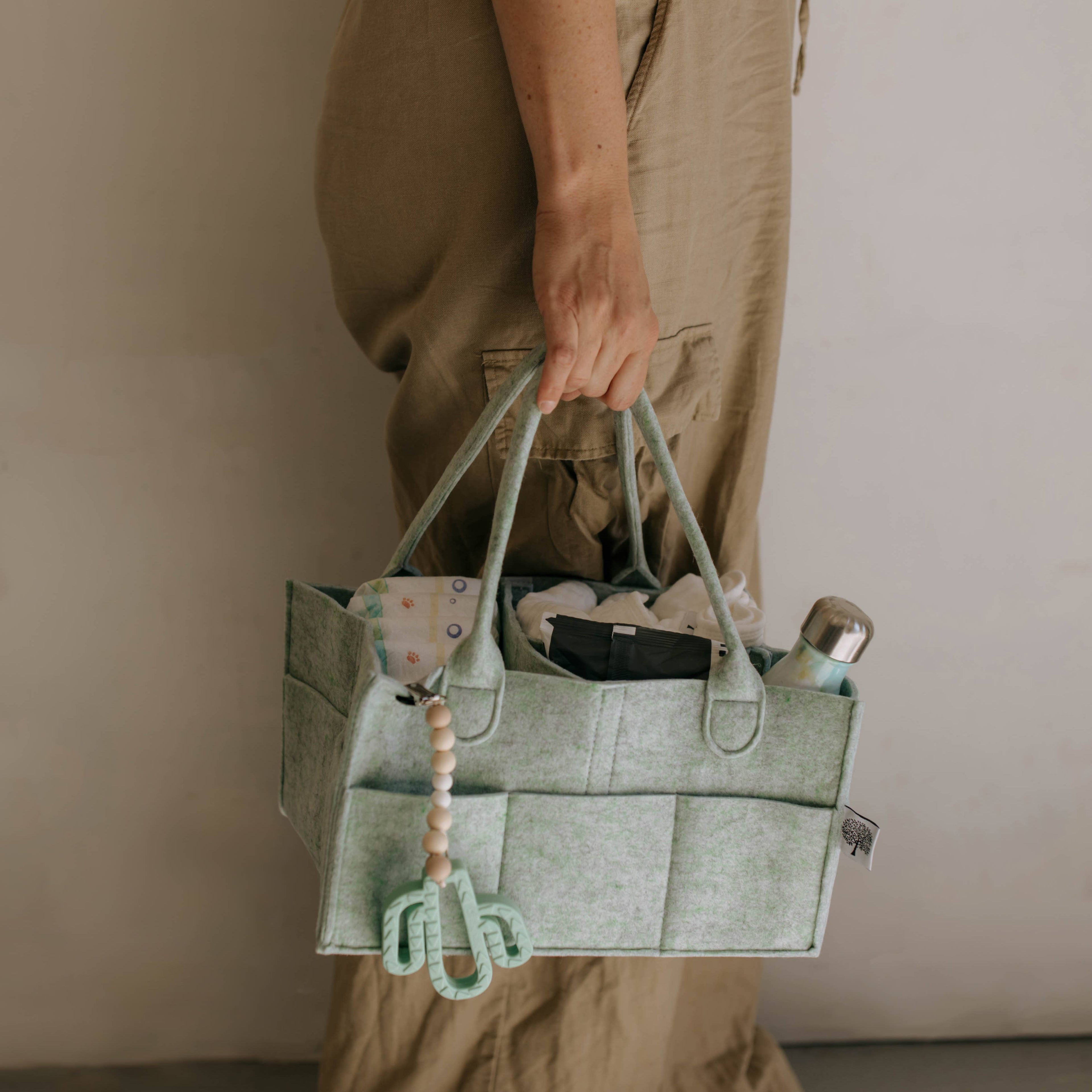 Diaper Caddy in Sage Green: Regular (13 x 9 x 7")