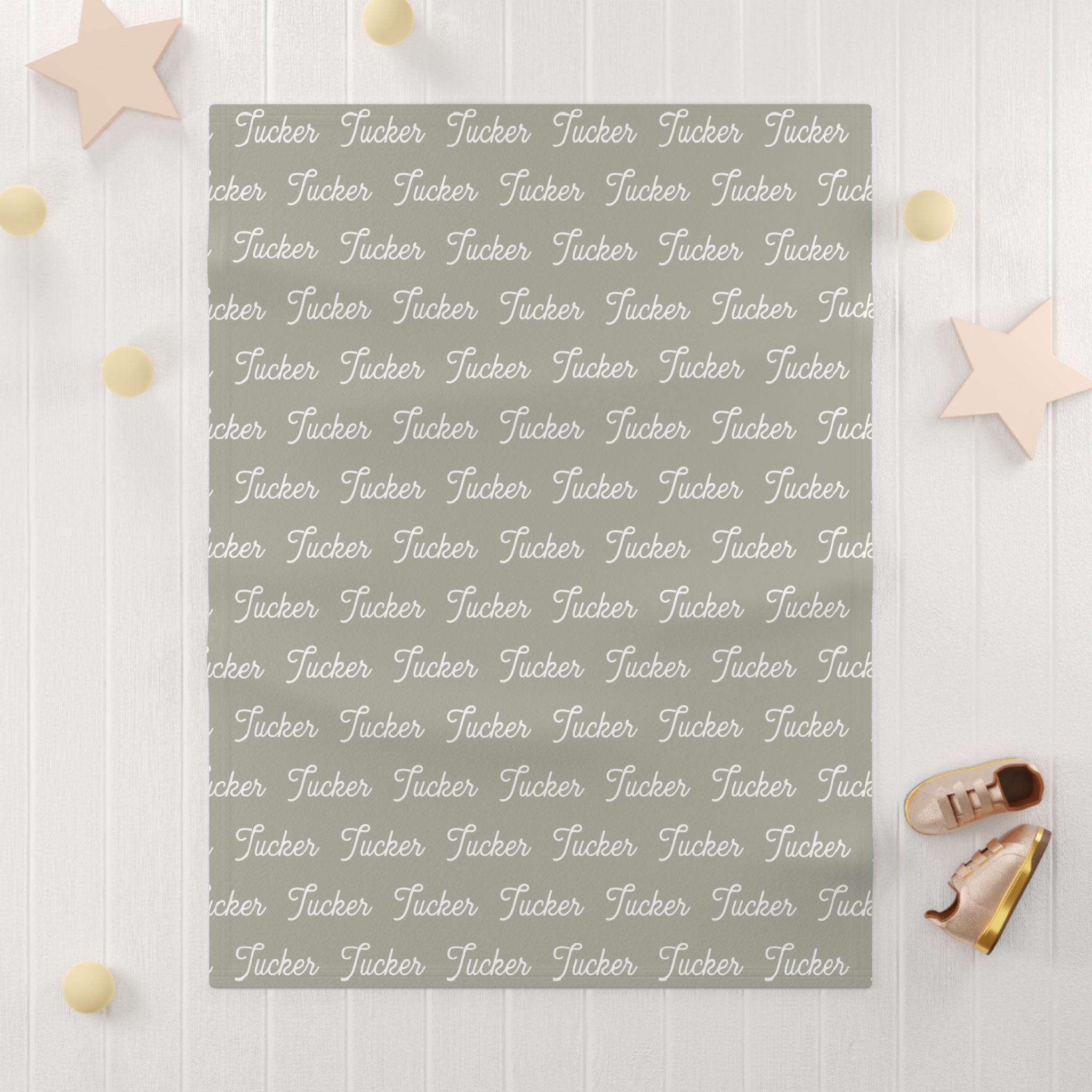 Personalized Fleece Baby Blanket | Green