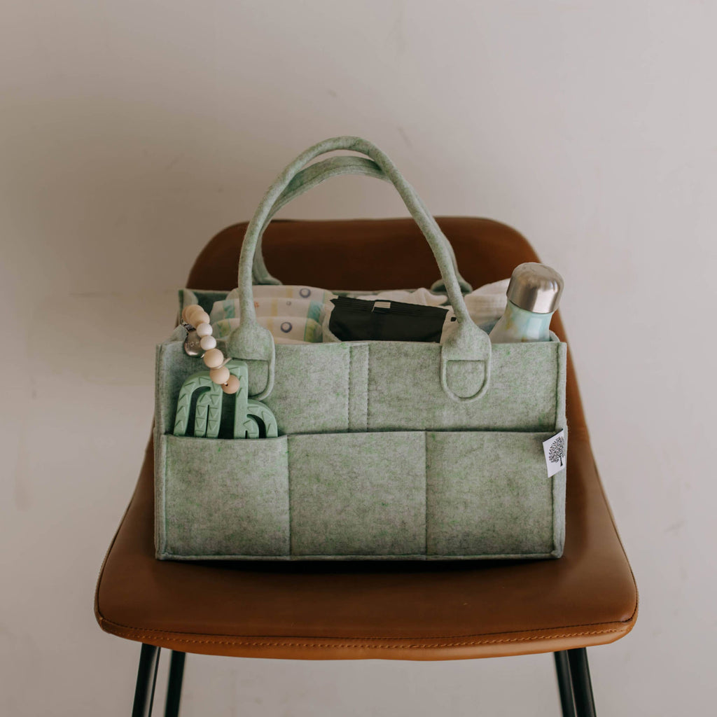 Diaper Caddy in Sage Green: Regular (13 x 9 x 7")