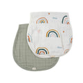 Bamboo Muslin Burp Cloth Set 2-Pack (Rainbow/Apple)