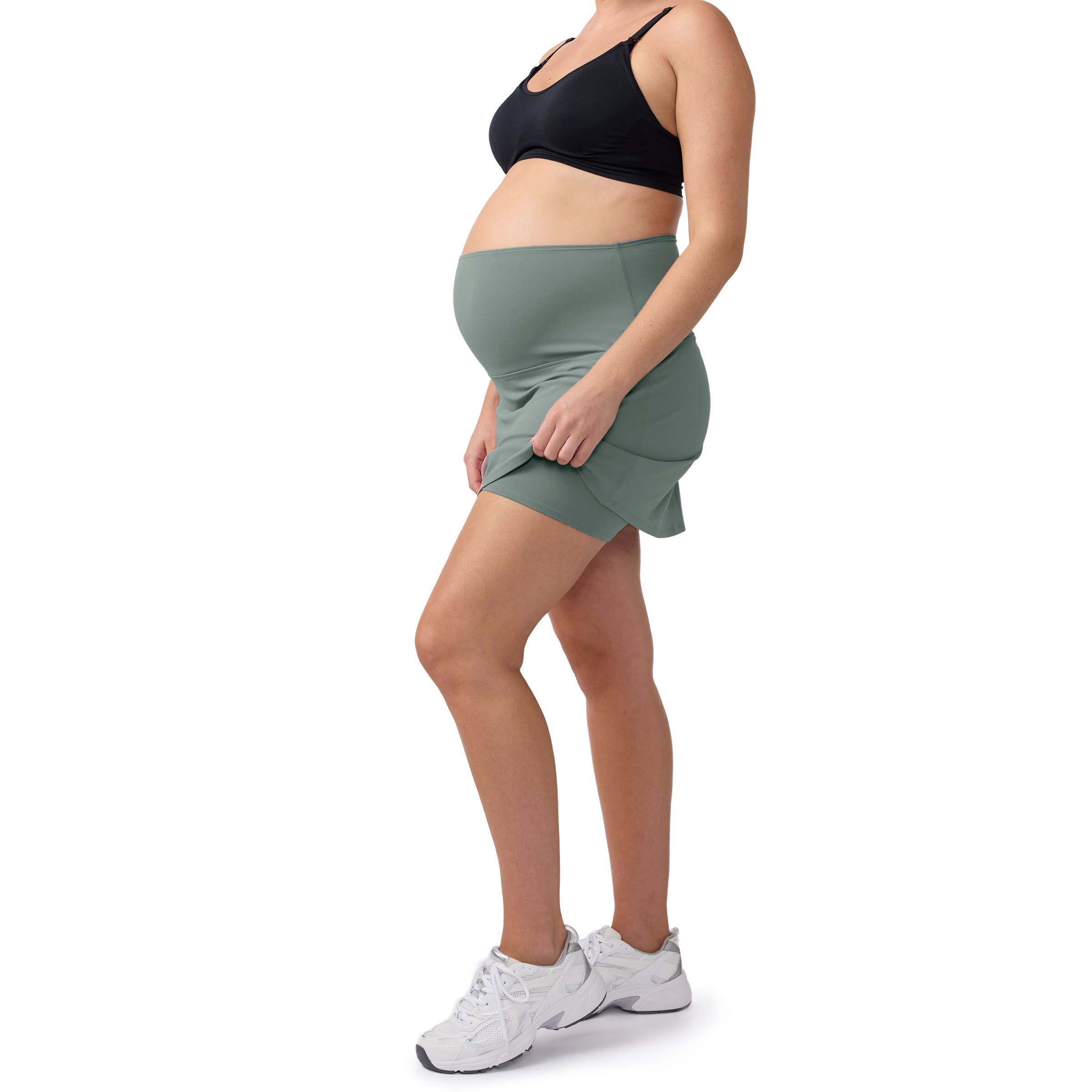 Everyday Maternity Active Skort: Sage Green