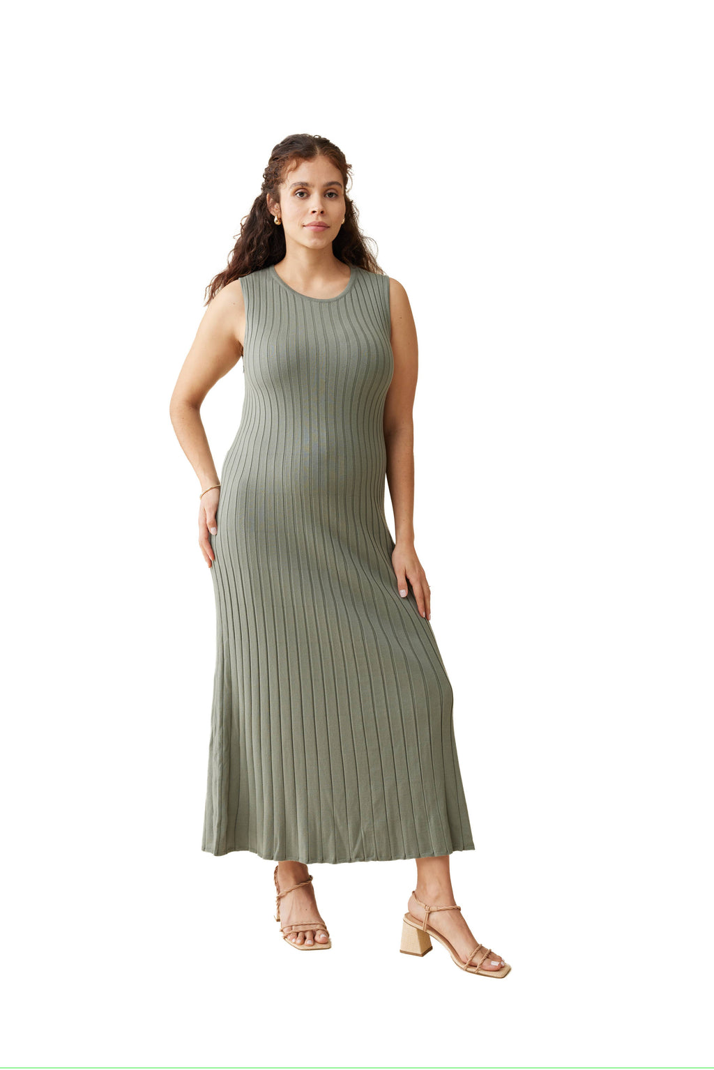 Women's Maternity A-Line Sweater Knit Dress: Agave