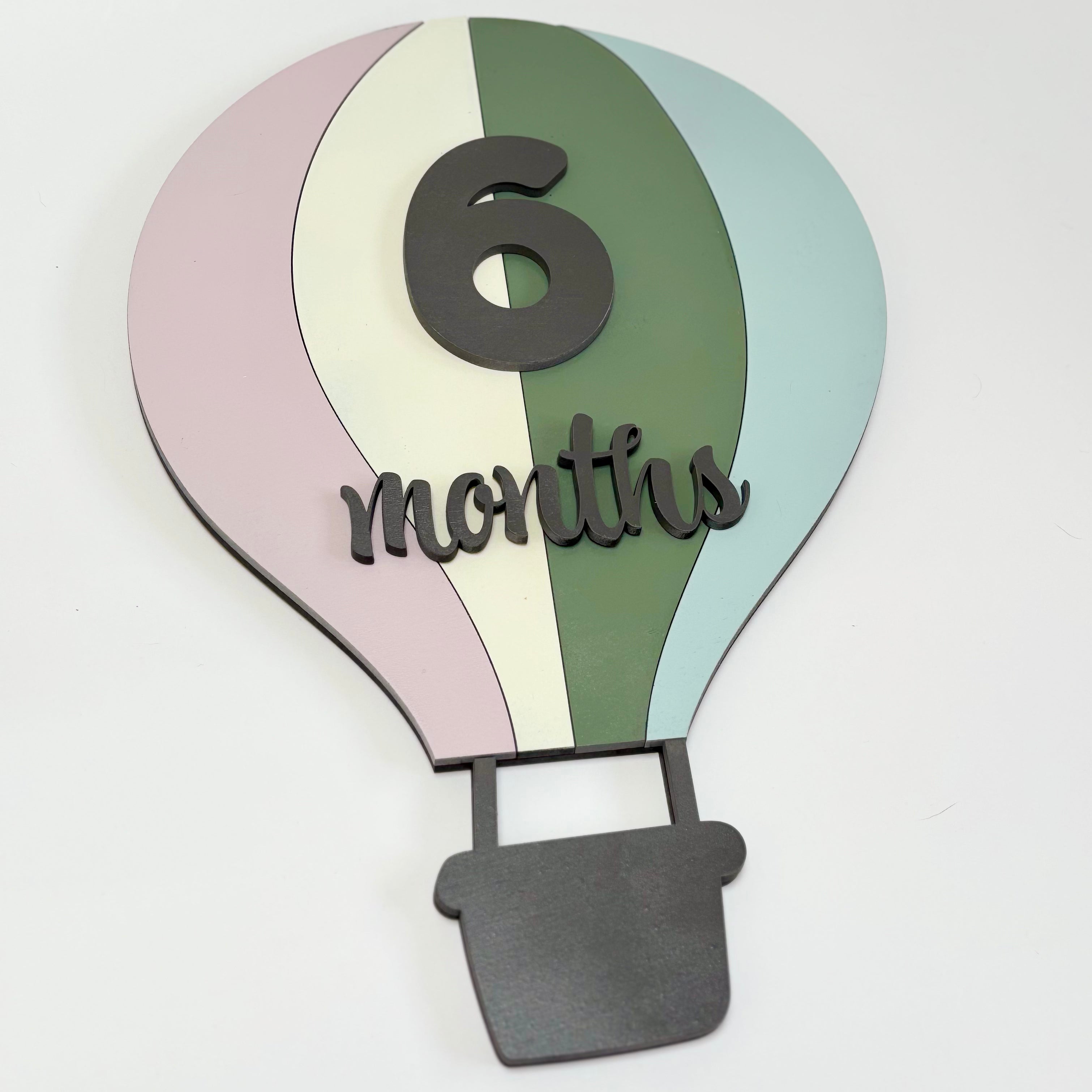 Baby Milestone Marker Wooden Photo Props | Hot Air Balloon