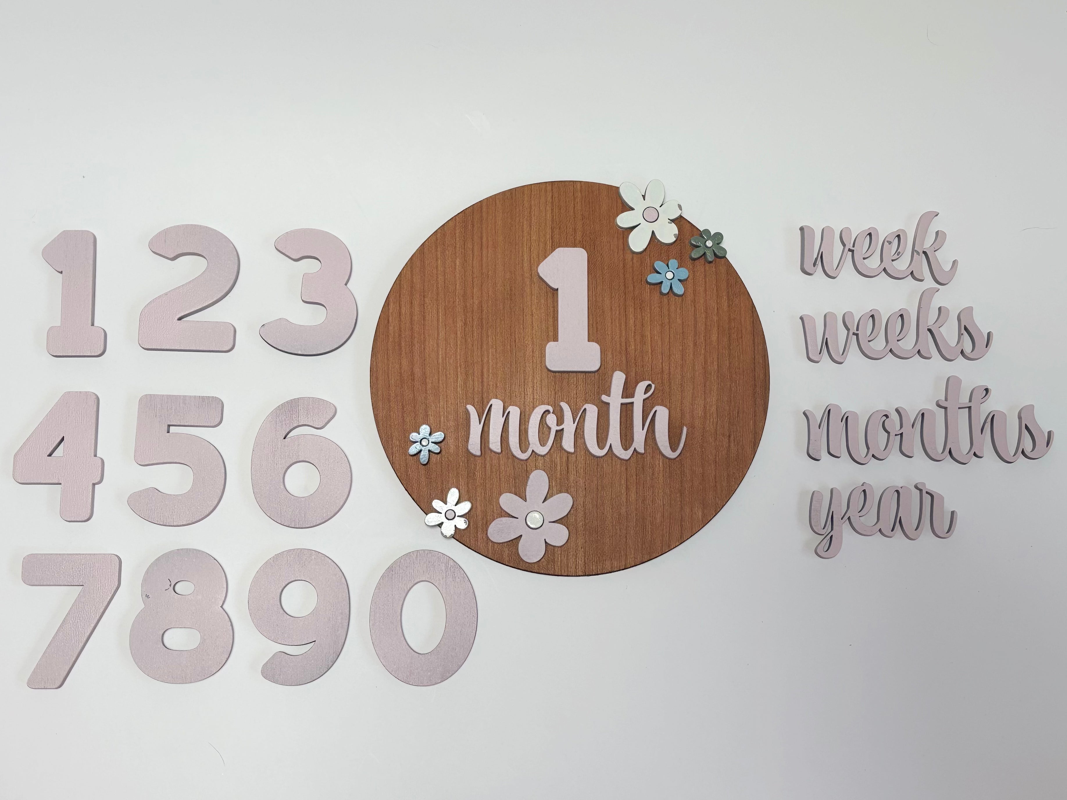 Baby Milestone Marker Wooden Photo Props | Mackenzie & Co. Florals