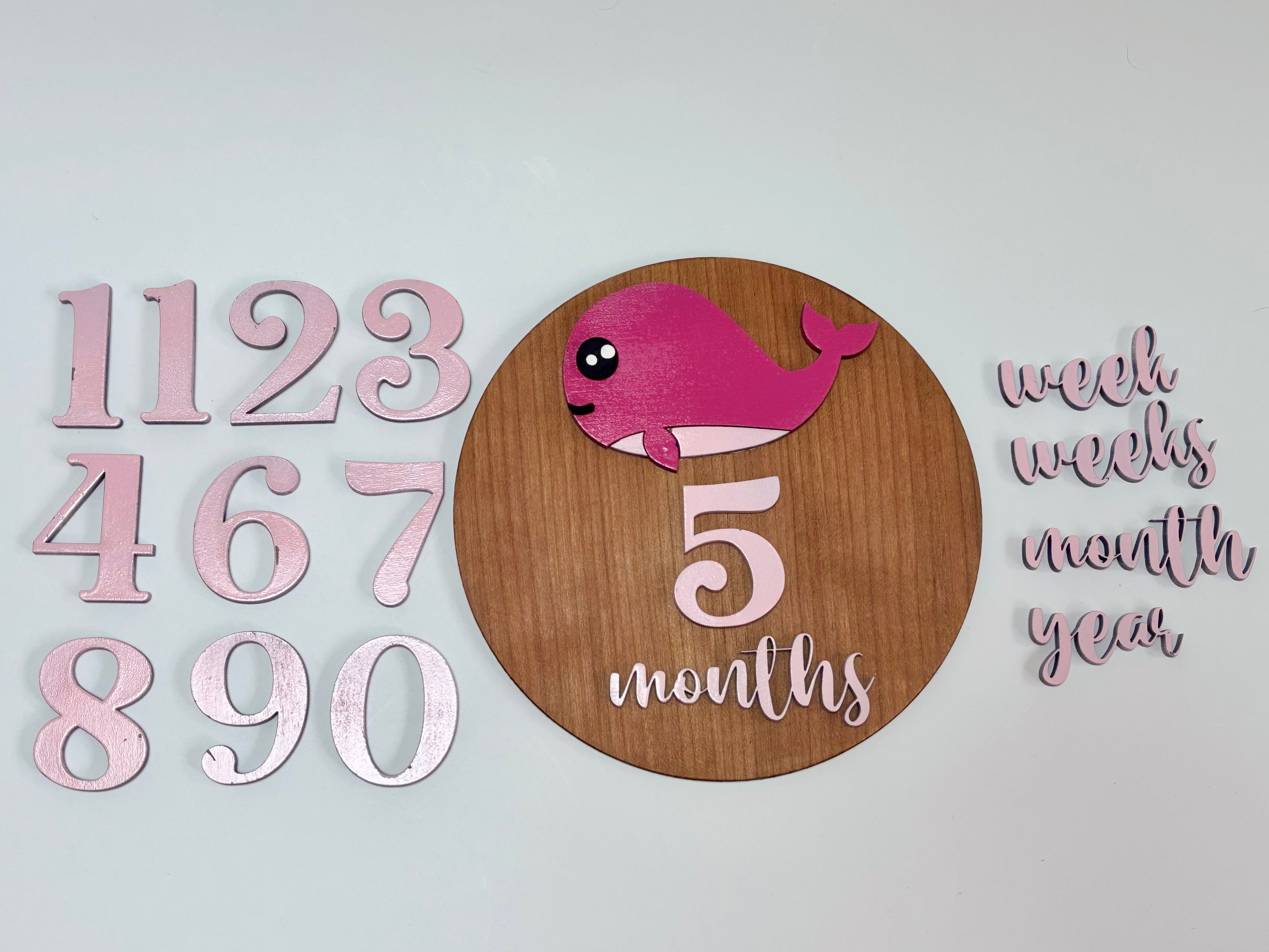 Baby Milestone Marker Wooden Photo Props | Under the Sea