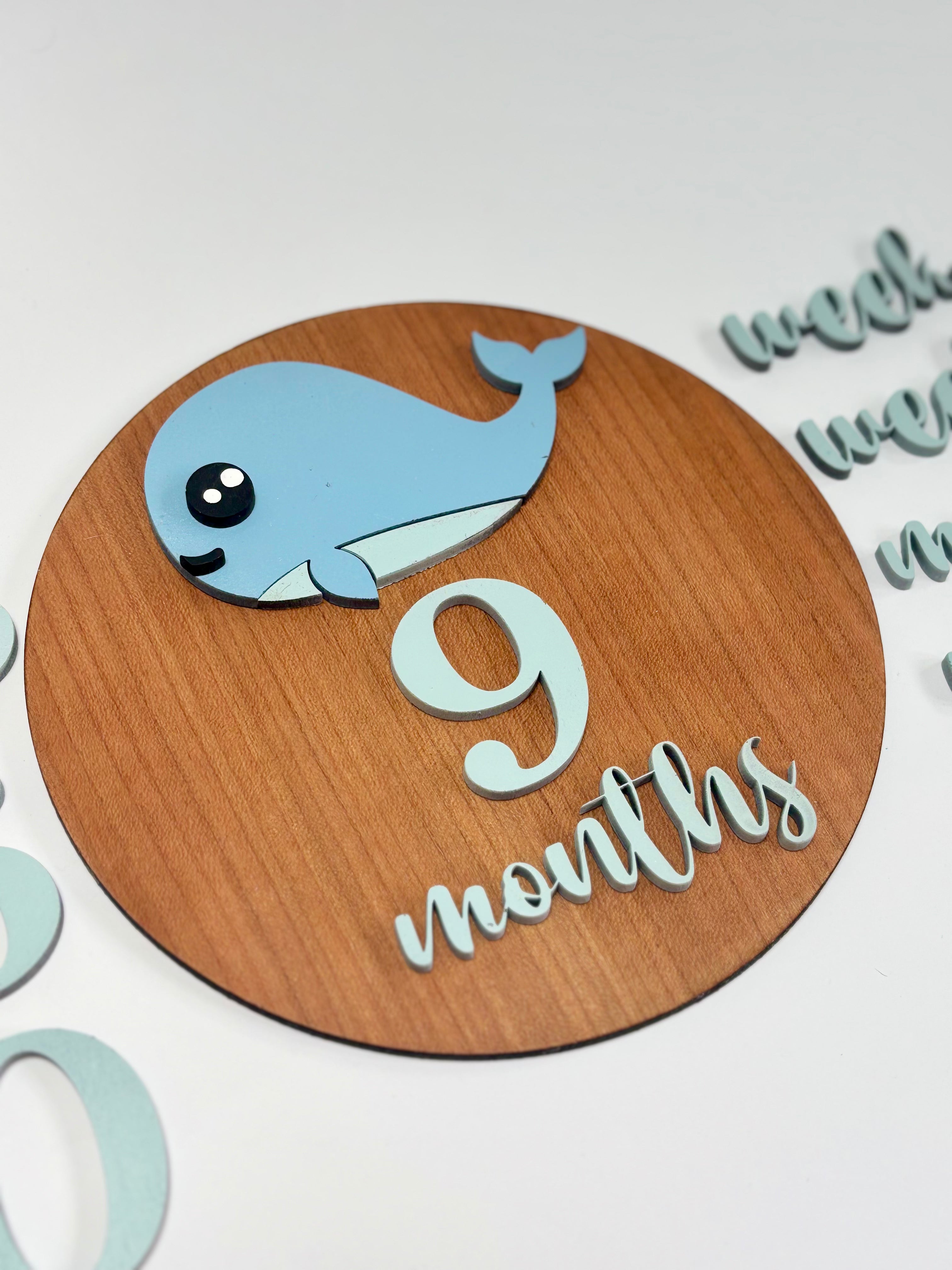 Baby Milestone Marker Wooden Photo Props | Under the Sea