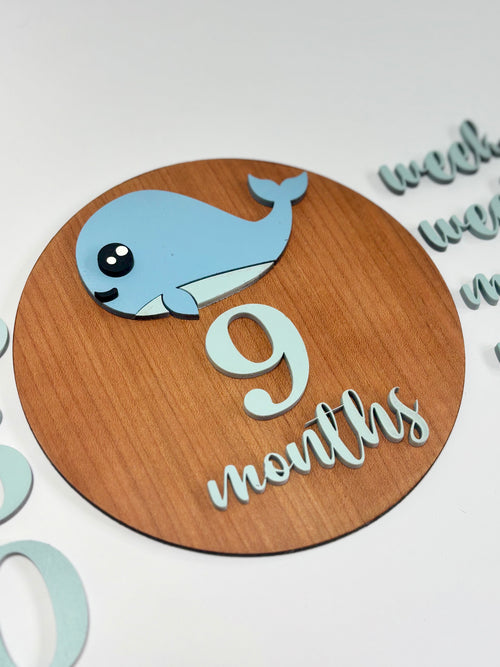 Baby Milestone Marker Wooden Photo Props | Under the Sea