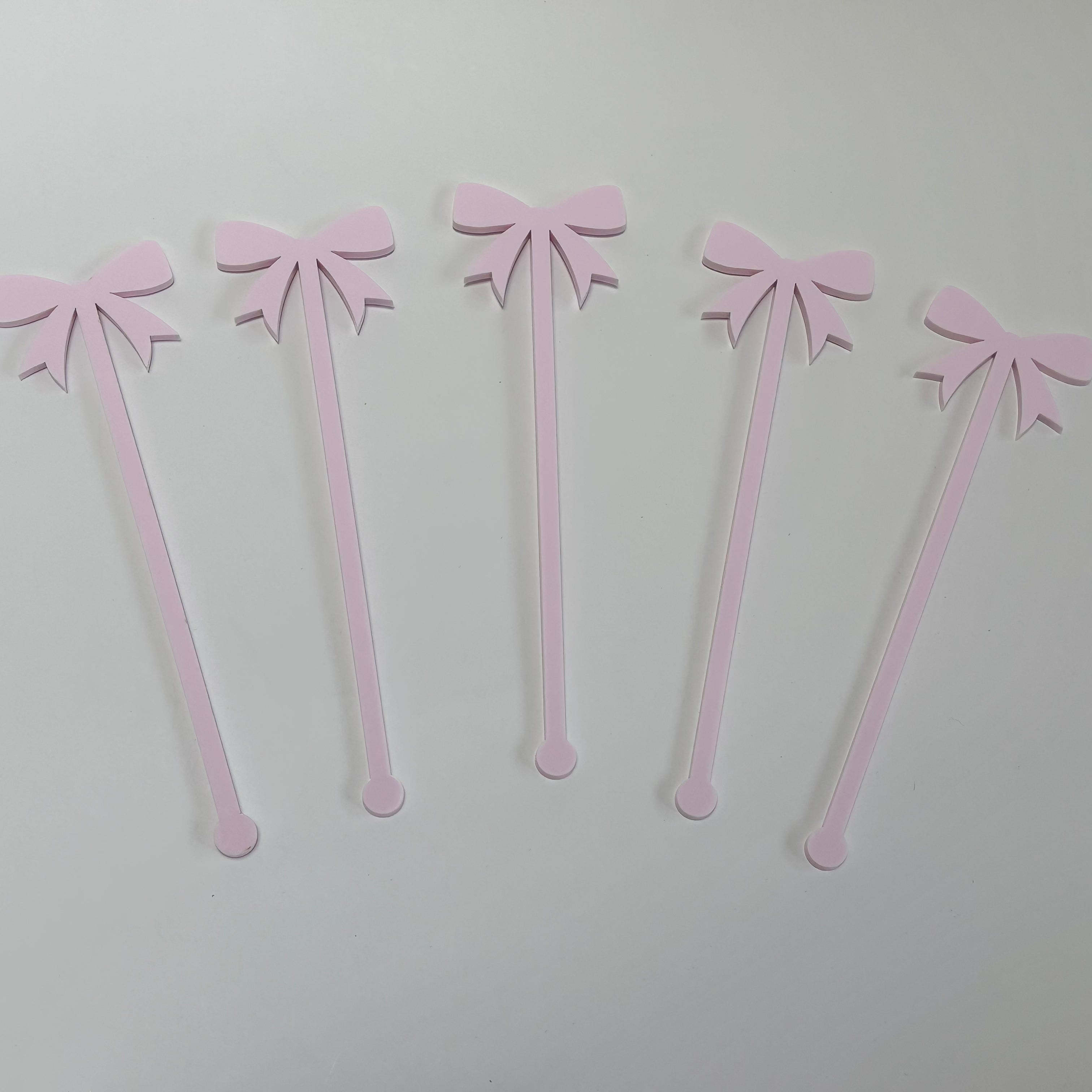 Swizzle Stick Drink Stirrers | Baby Shower | Pink Bow