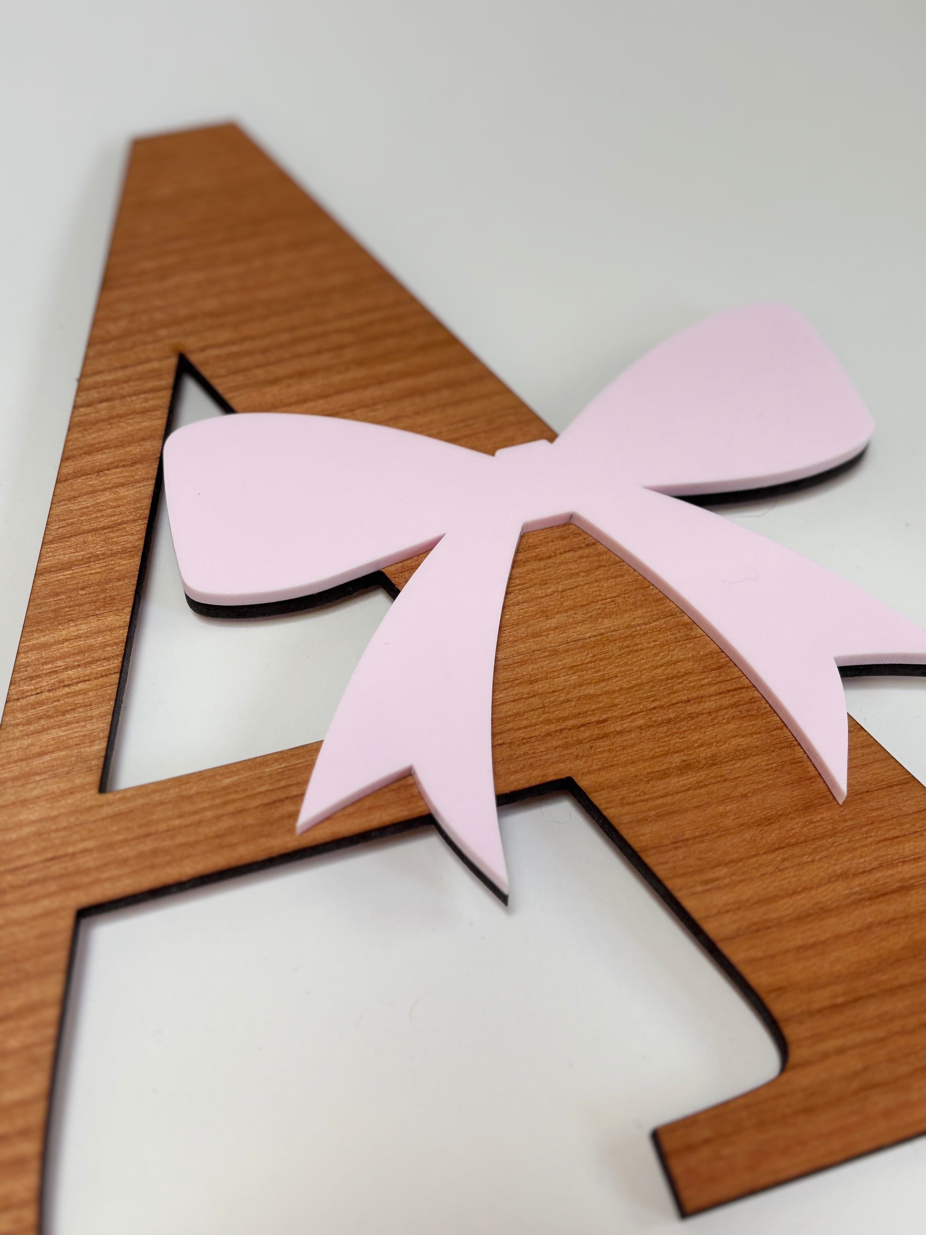 Monogram Letter | Pink Bow