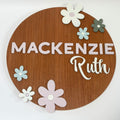 Personalized Round Wood Nursery Sign | Mackenzie & Co. Florals