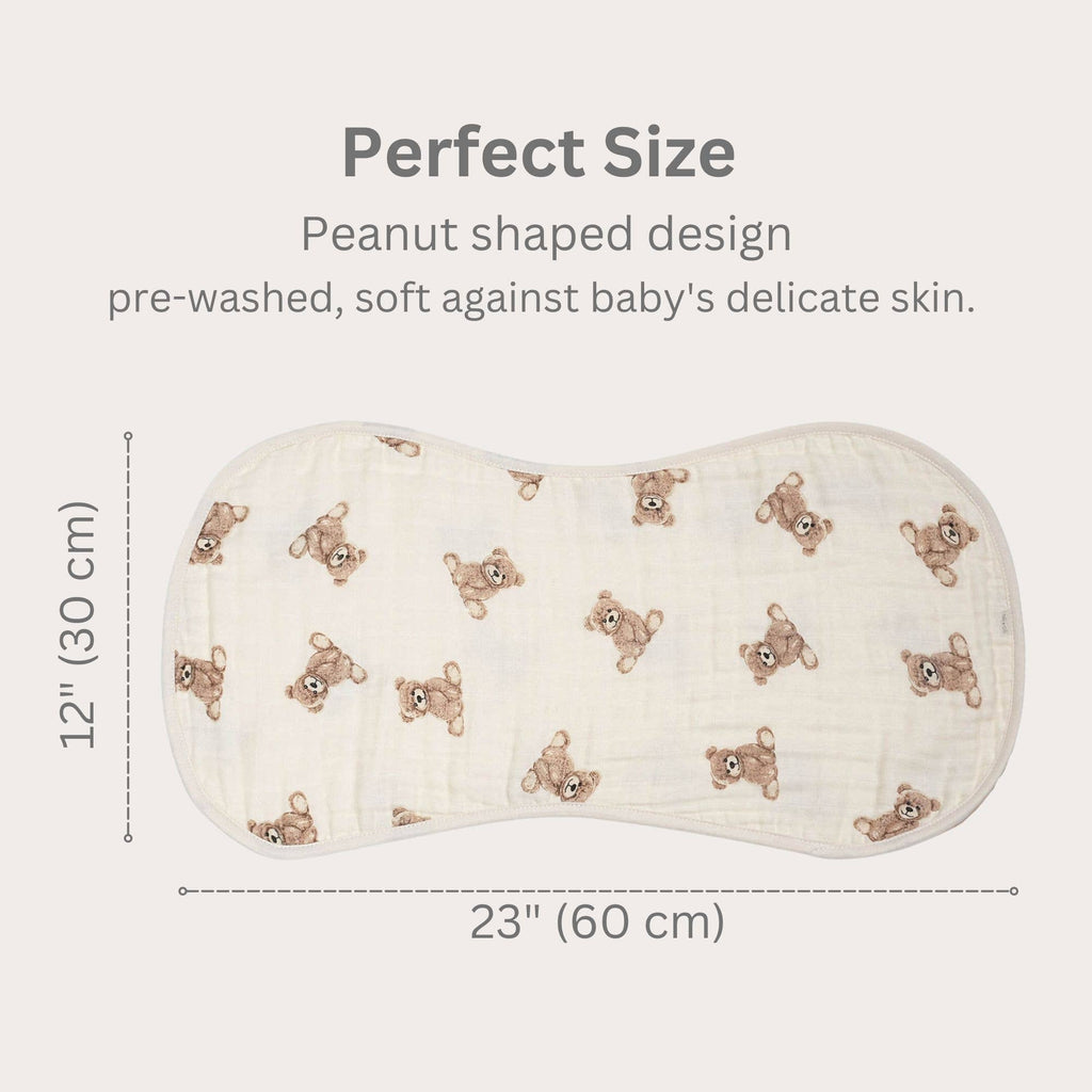 Bamboo Muslin Burp Cloth Set 2-Pack (Teddy/Taupe)