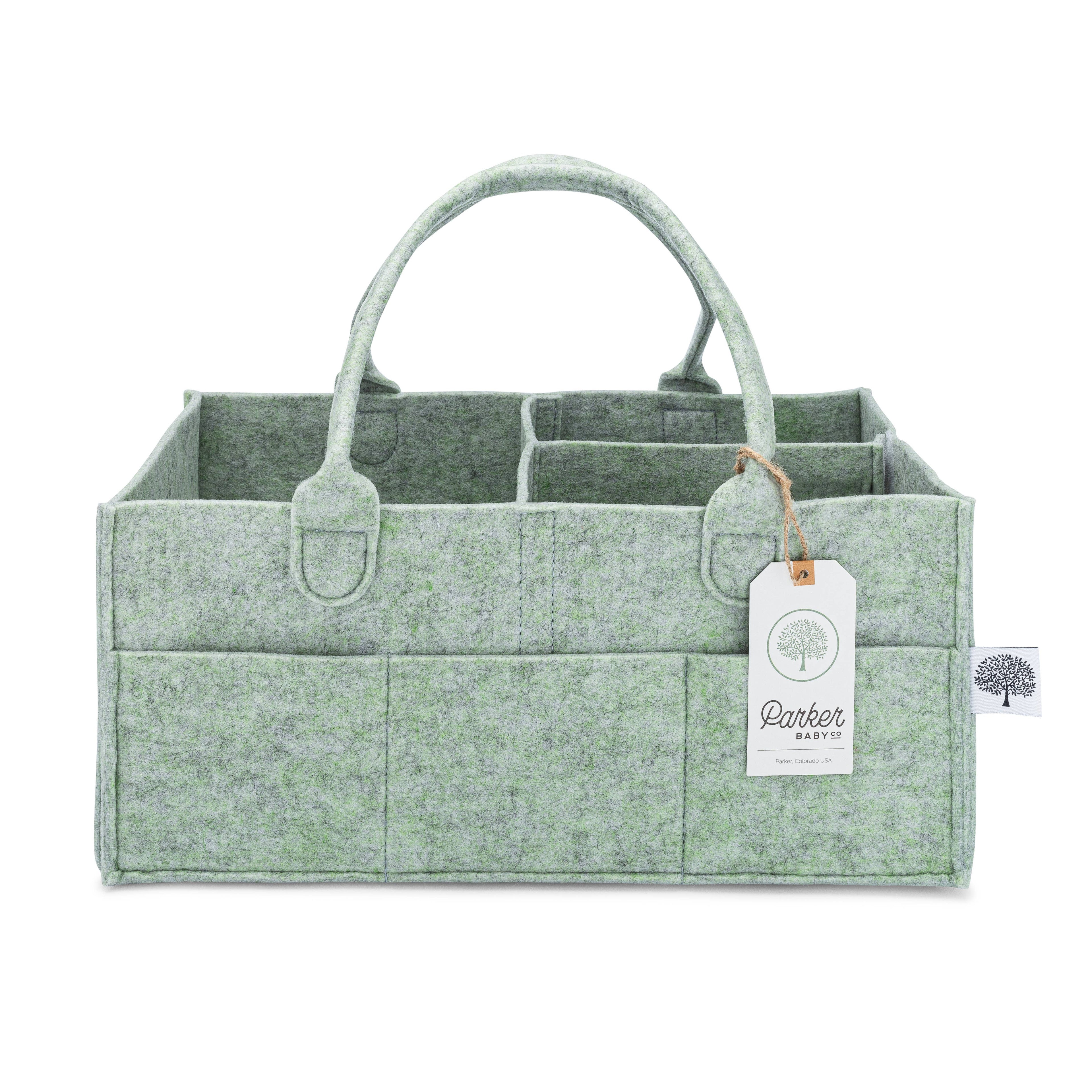 Diaper Caddy in Sage Green: Regular (13 x 9 x 7")