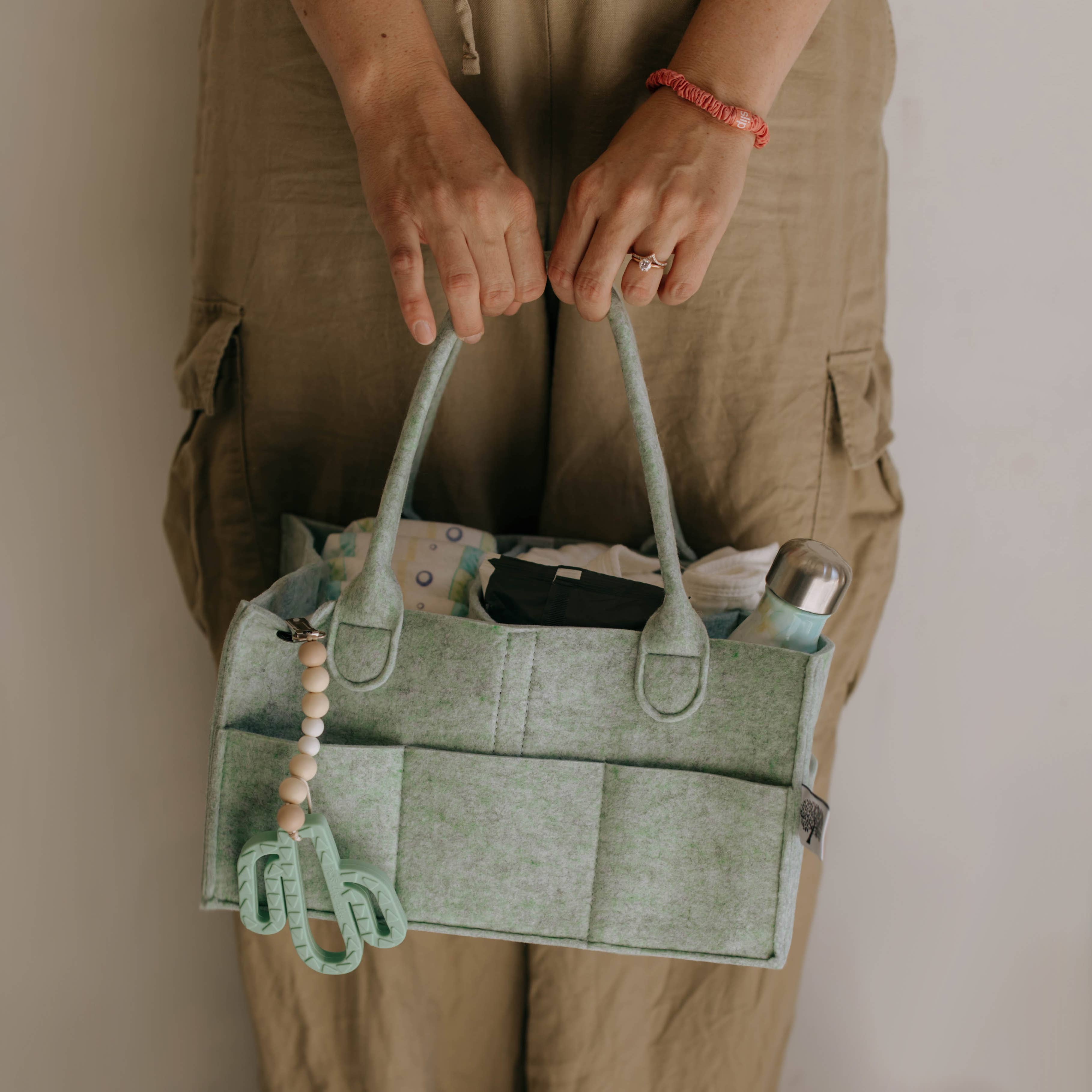 Diaper Caddy in Sage Green: Regular (13 x 9 x 7")