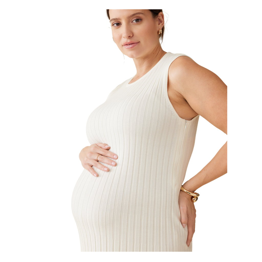 Women's Maternity A-Line Sweater Knit Dress: Ivory