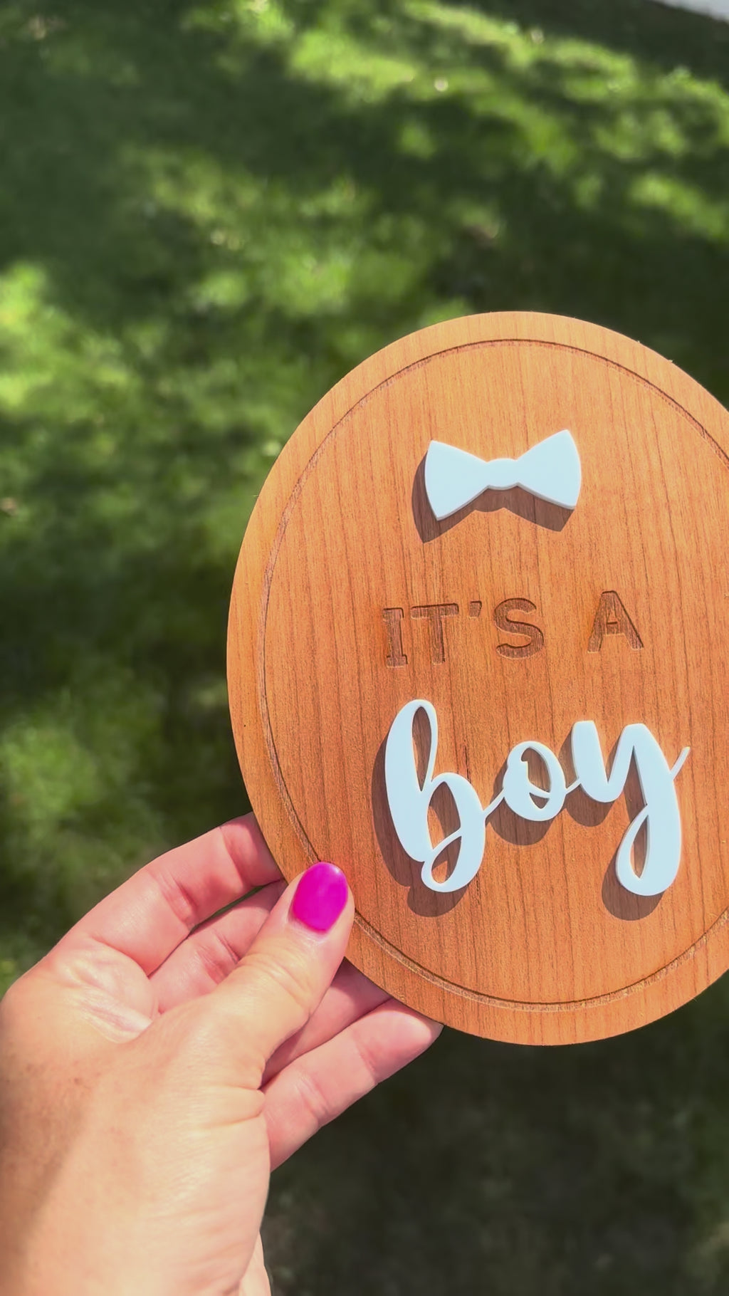 Gender Reveal Sign | Oval | It's a Boy | It's a Girl Announcement